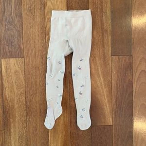 H&M Toddler Girls Blush Mauve Pink Floral Tights 18 to 24 Months
